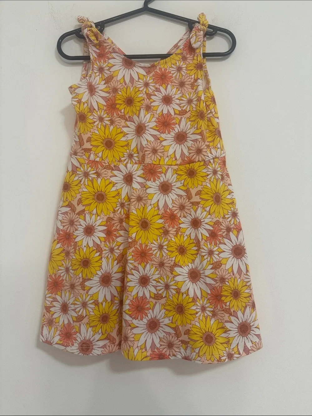 The Children's Place Yellow & Orange Floral Knot-Shoulder Sundress